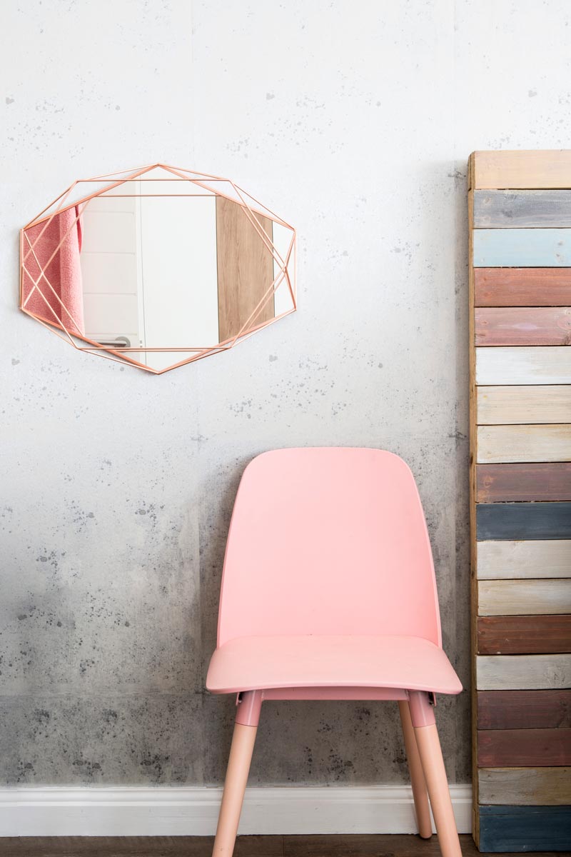 Pink Chair at wall